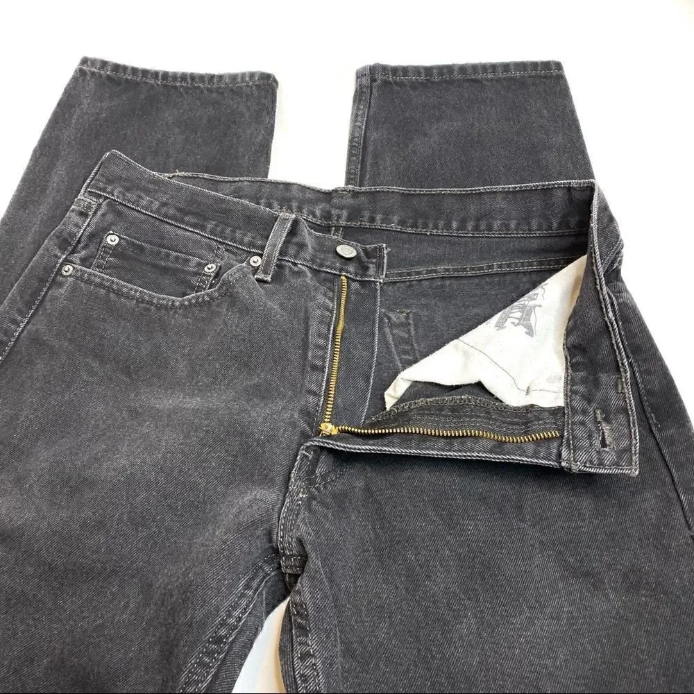 Levi’s black 505 straight leg jeans size 34 X 32